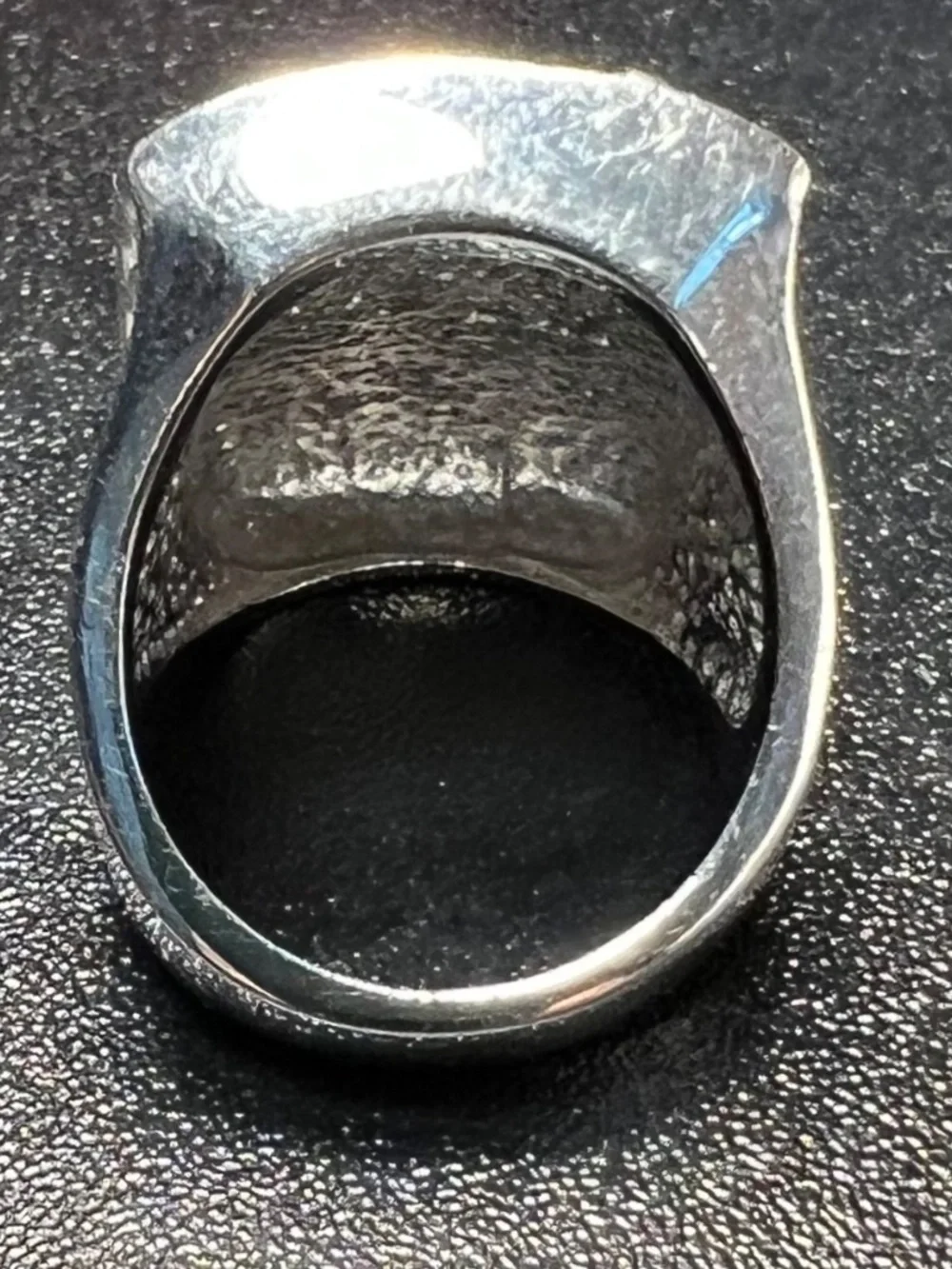 Silver Tone Baroque Goth Heavy Oxidized Filligree Academia Ring Size 7.5